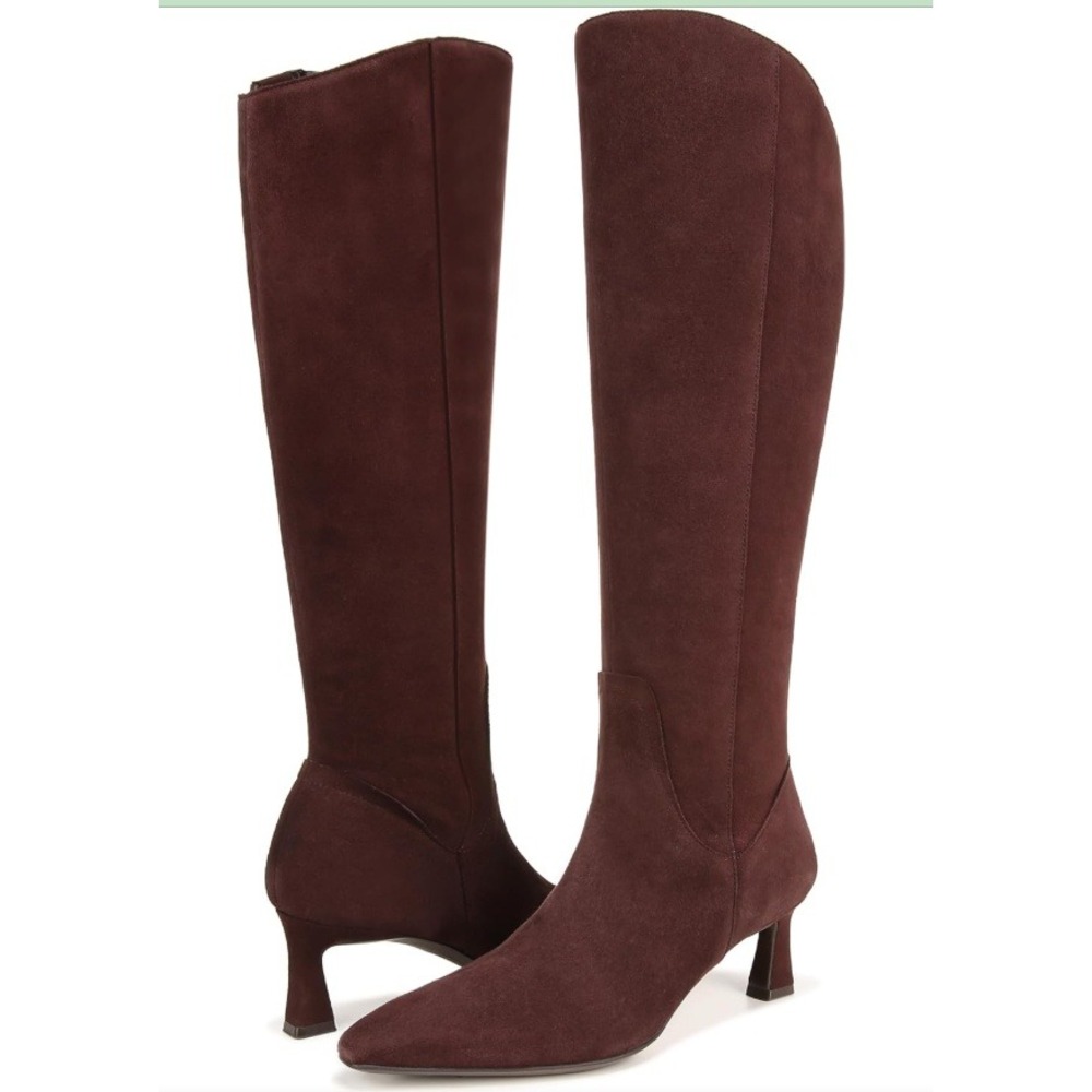 Naturalizer Deesha Brown Suede Knee‎ High Dress Boots Womens 10M Kitten Heel NEW
